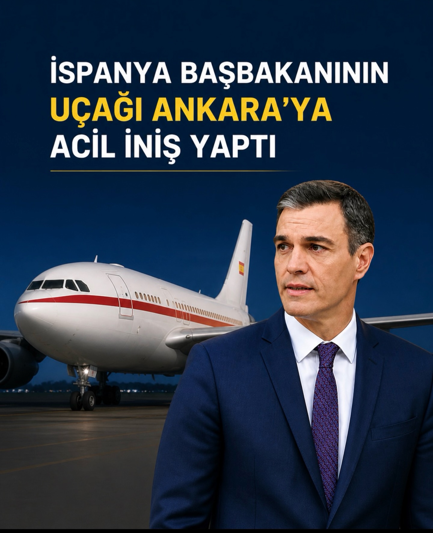 İspanya Başbakanının Uçağı Ankara’ya Acil İniş Yaptı