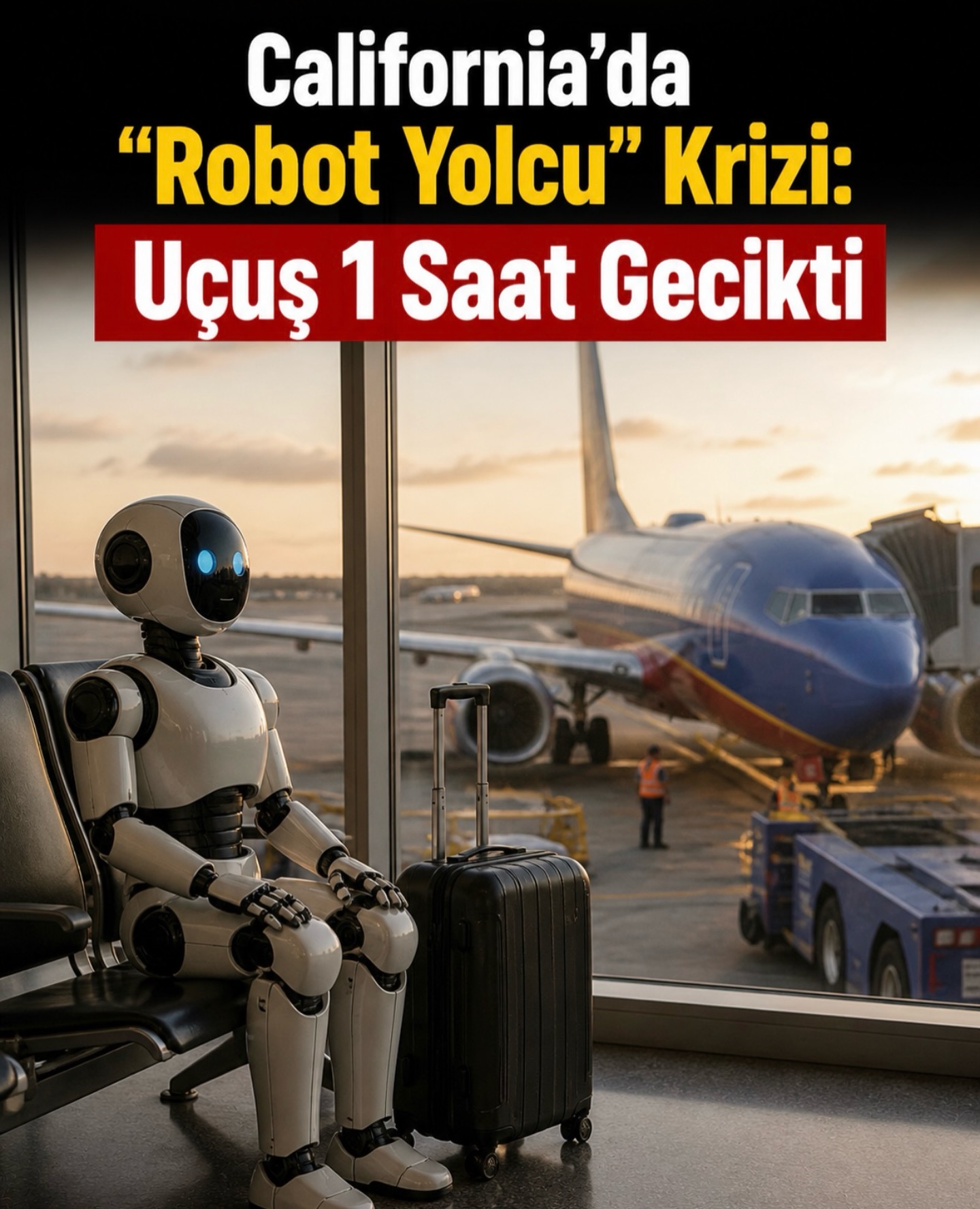 California’da “Robot Yolcu” Krizi: Uçuş 1 Saat Gecikti