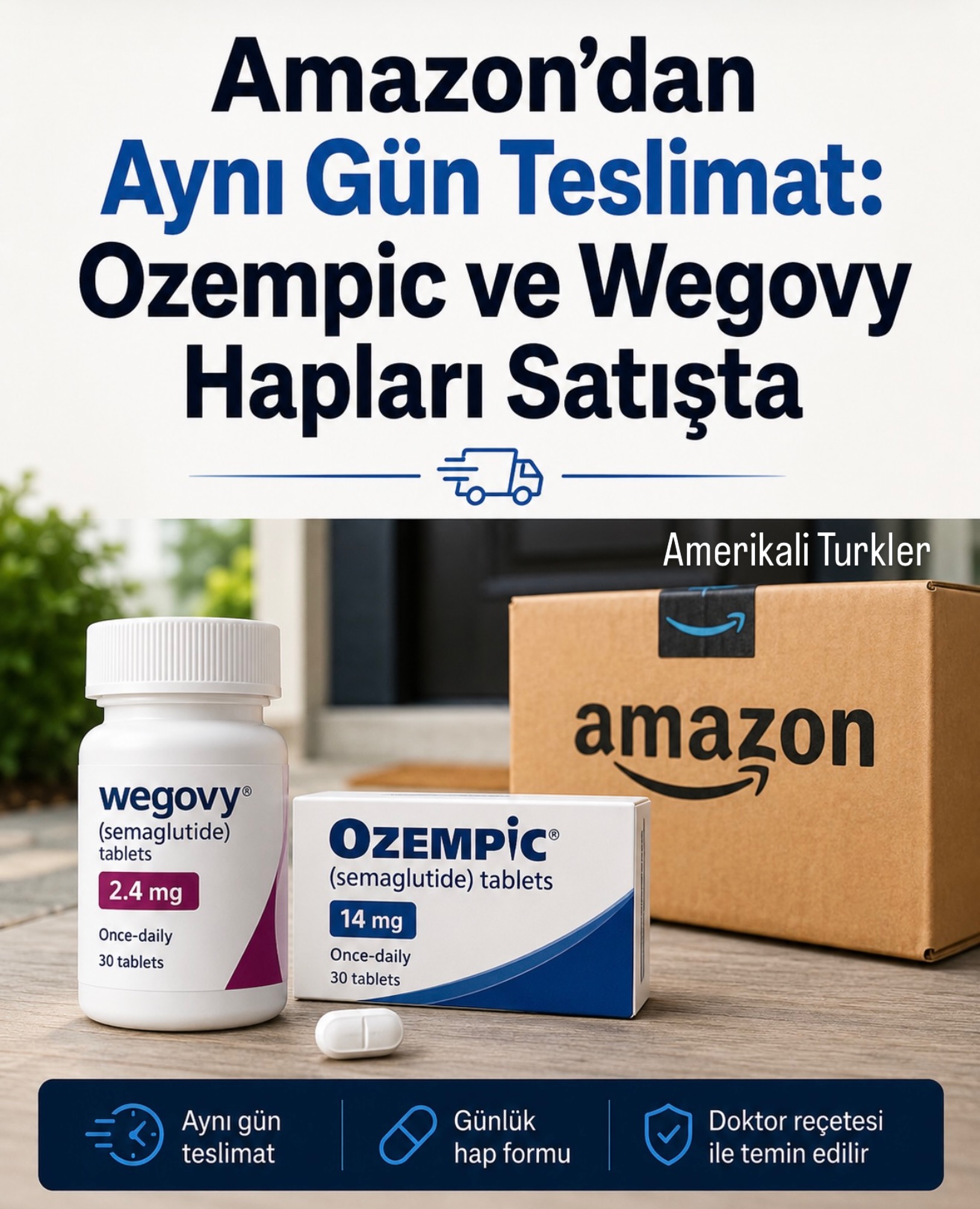 Amazon’dan Aynı Gün Teslimat: Ozempic ve Wegovy Hapları Satışta