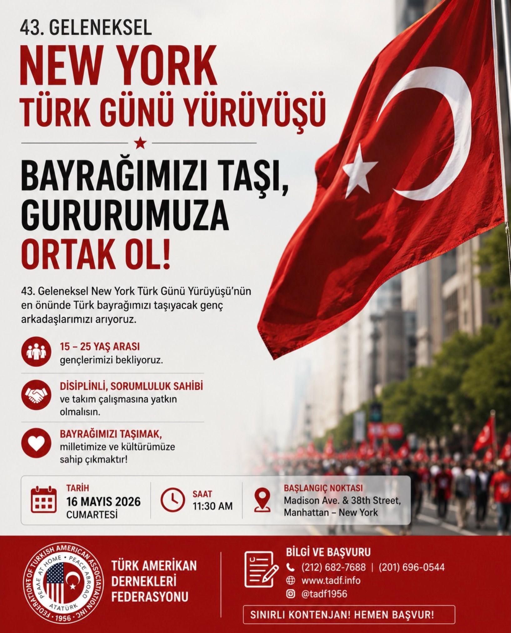 New York’ta Kırmızı Beyaz Yürüyüşe Hazırlık