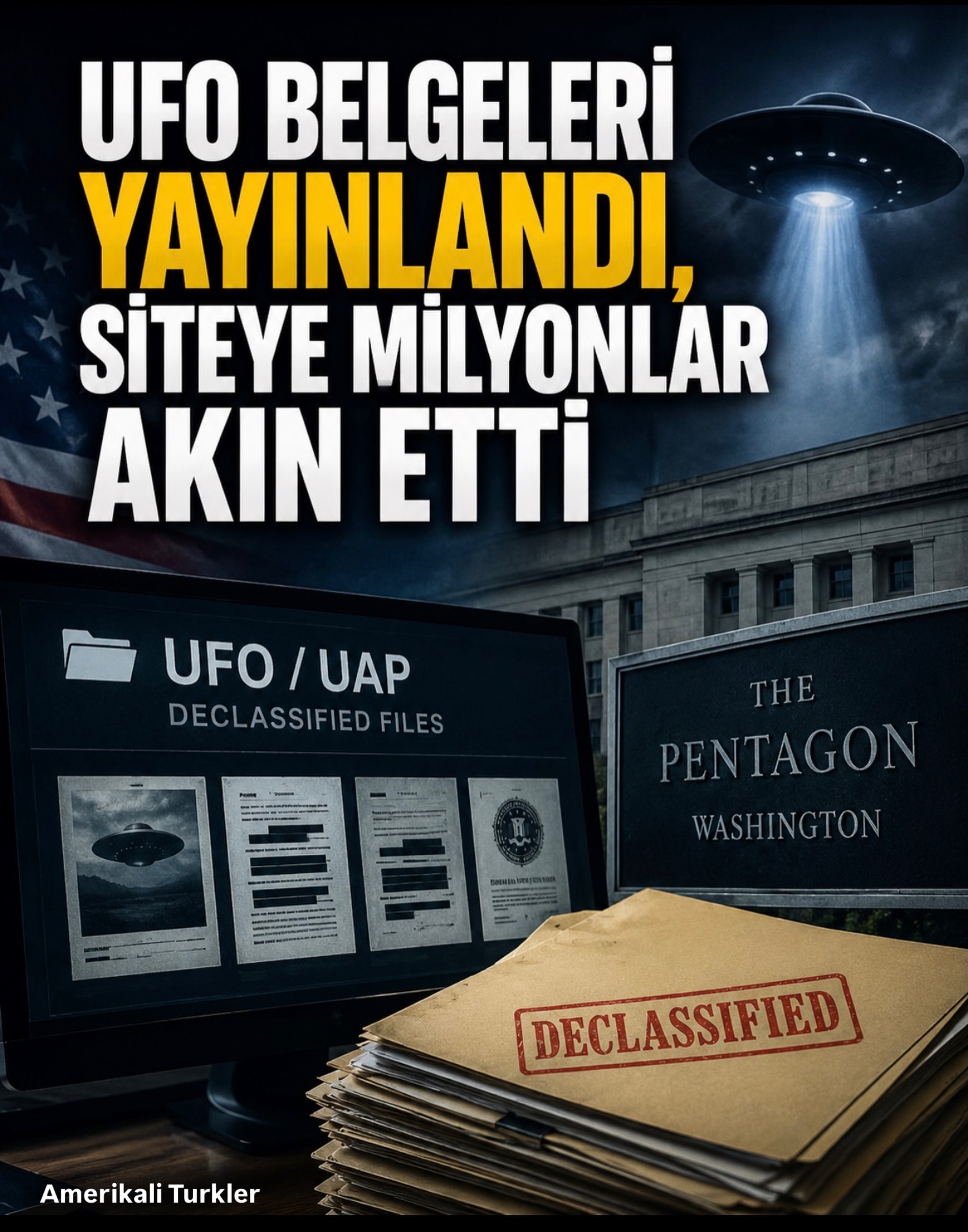 UFO Belgeleri Yayınlandı, Siteye Milyonlar Akın Etti