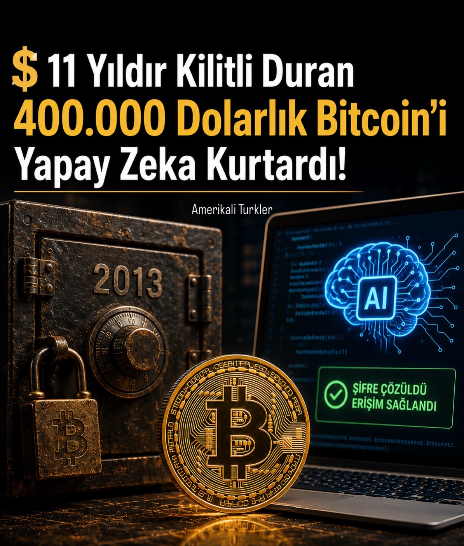 🚨 11 Yıldır Kilitli Duran Yaklaşık 400 Bin Dolarlık Bitcoin’e Yapay Zeka Yardımıyla Yeniden Erişildi!

ABD’li bir kullanıcı, üniversite yıllarında satın aldığı Bitcoin cüzdanının şifresini yıllarca hatırlayamadı. İddiaya göre bir gece sarhoşken şifreyi değiştirdi, ancak ertesi sabah yeni şifreyi tamamen unuttu.

Elinde eski bir parola ipucu vardı ama bu bilgi, mevcut cüzdan dosyasını açmaya yetmiyordu. Sorunun neden kaynaklandığını da yıllarca çözemedi.

Son çare olarak eski üniversite bilgisayarındaki tüm dosyaları — notlar, yedekler ve eski cüzdan kayıtları dahil — Anthropic’in yapay zekası Claude’a yükledi.

Claude şifreyi “kırmadı.” Bunun yerine adeta dijital dedektiflik yaptı.

Yapay zeka, şifre değişikliğinden önce oluşturulmuş eski bir cüzdan yedek dosyasını buldu. Bu dosya, kullanıcının elindeki eski parola ipucuyla açılabiliyordu.

Ancak sorun bununla da bitmedi. Kullanılan kurtarma yazılımı “btcrecover” içinde bir hata olduğu ortaya çıktı. Yazılım, anahtarları yanlış sırayla birleştiriyordu. Claude bu hatayı da tespit edip düzeltti.

Sonunda özel anahtarlar çıkarıldı ve yaklaşık 11 yıldır erişilemeyen Bitcoin cüzdanı yeniden açıldı.

Kullanıcının Claude’a verdiği tepki ise sosyal medyada viral oldu:

“Çocuğuma senin adını koyuyorum!” 😂

Blockchain kayıtlarına göre yaklaşık 11 yıldır hareket etmeyen 5 Bitcoin, aynı gün başka bir adrese transfer edildi.

Bugünkü değeriyle:5 Bitcoin ≈ 400 bin – 500 bin dolar