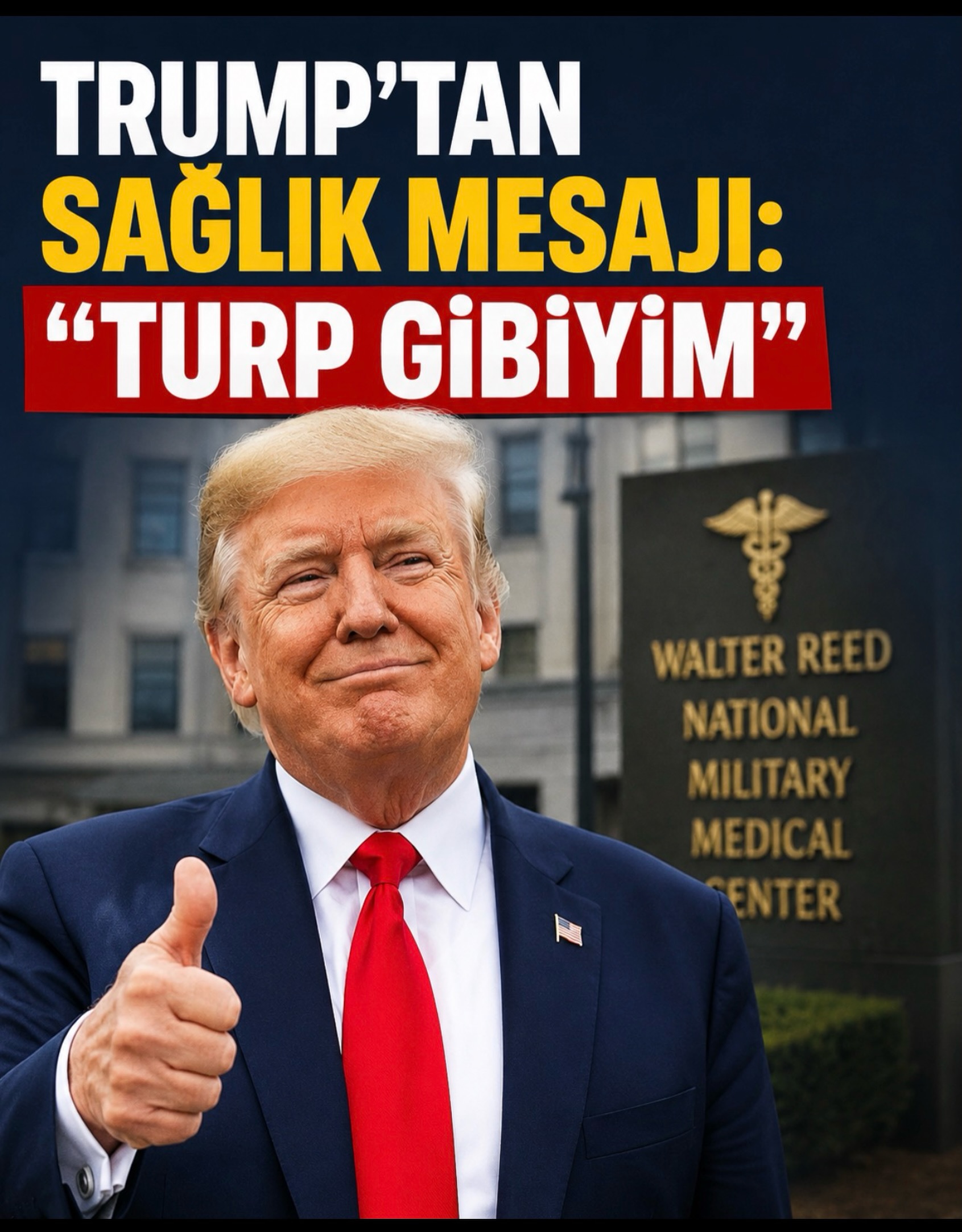 Trump, Walter Reed Ulusal Askeri Tıp Merkezi’nde yapılan 6 aylık kontrolünün ardından “Her şey mükemmel çıktı” dedi.

Trump’ın son dönemde ayak bileklerindeki şişlik, elindeki morluk ve boynundaki döküntü nedeniyle sağlığı yeniden gündeme gelmişti.

Beyaz Saray ise bacaklardaki şişliğin yaygın bir damar rahatsızlığından, eldeki morluğun da sık tokalaşmadan kaynaklandığını açıklamıştı. Trump’ın doktoru, boynundaki durum için önleyici bir cilt kremi kullanıldığını söyledi.

Trump 14 Haziran’da 80 yaşına girecek.