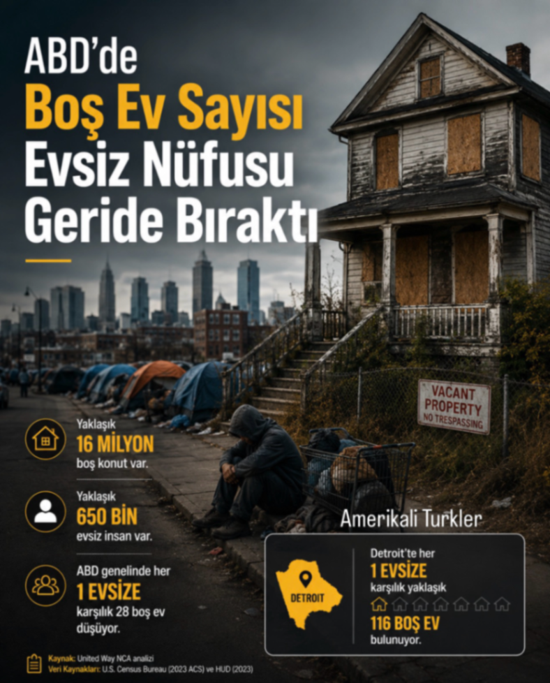 ABD’de Boş Ev Sayısı Evdiz Nüfüsü Geride Bıraktı