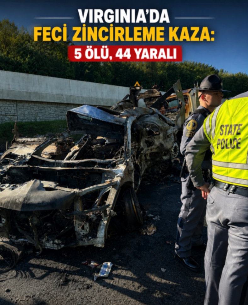VIRGINIADA FECİ ZİNCİRLEME KAZA: 5 ÖLÜ, 44 YARALI