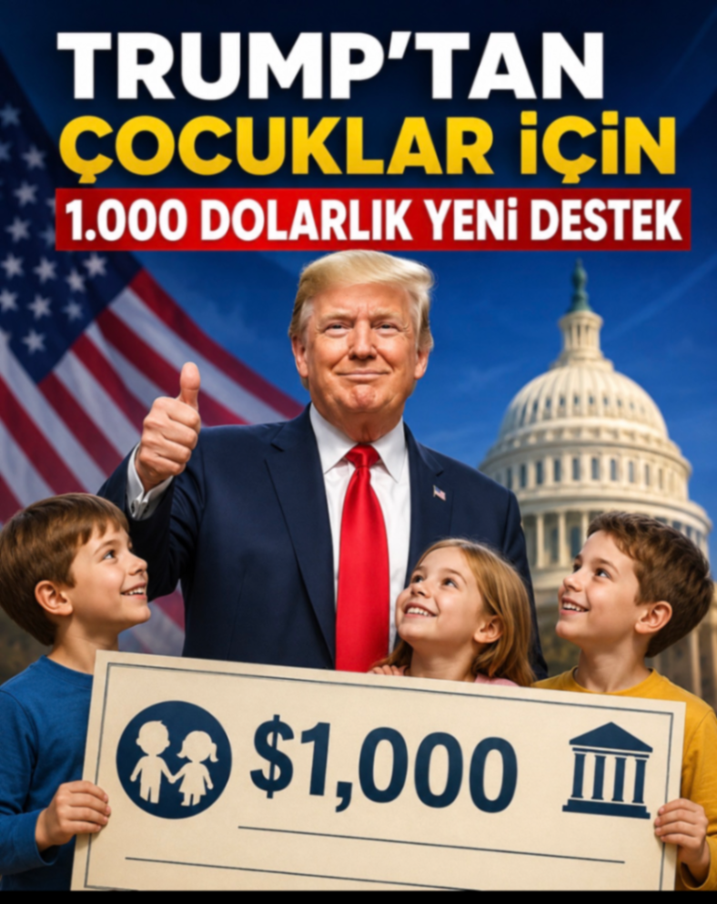 TRUMP'TAN ÇOCUKLAR İÇİN 1.000 DOLARLIK YENİ DESTEK