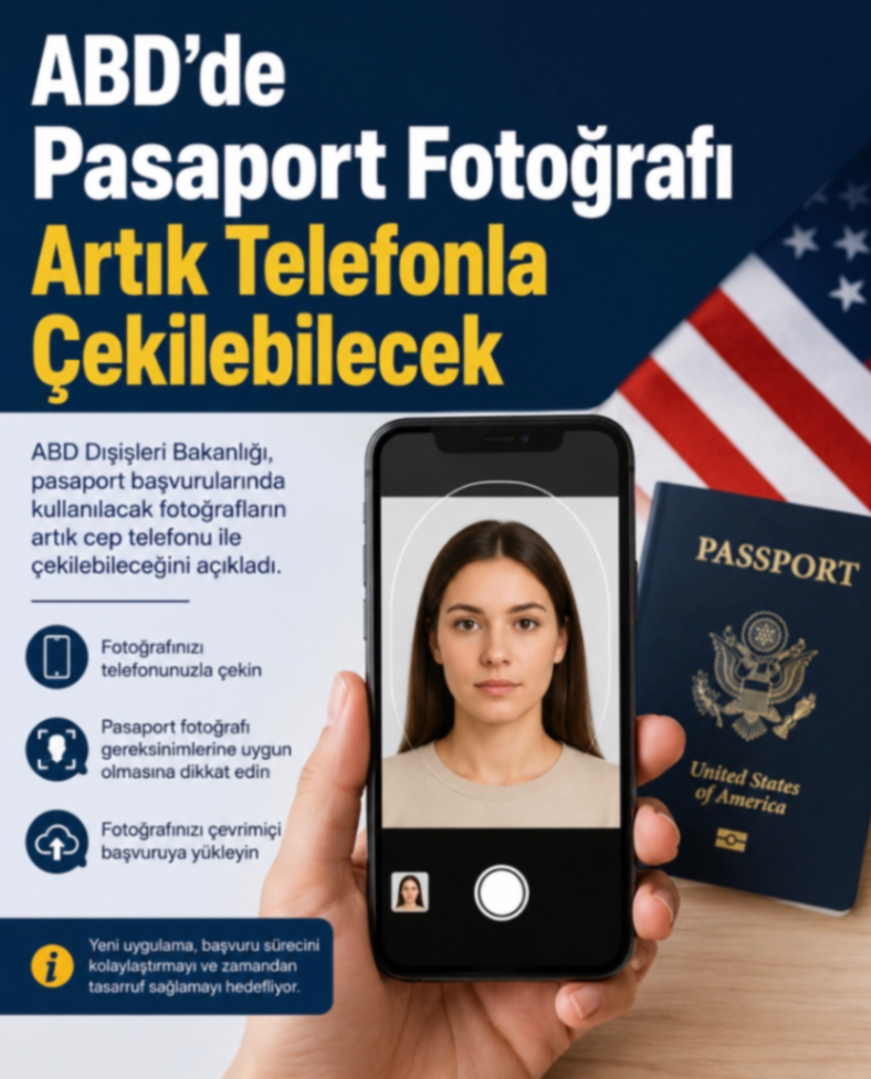 ABD'de Pasaport Fotoğrafı Artık Telefonla Çekilebilecek
