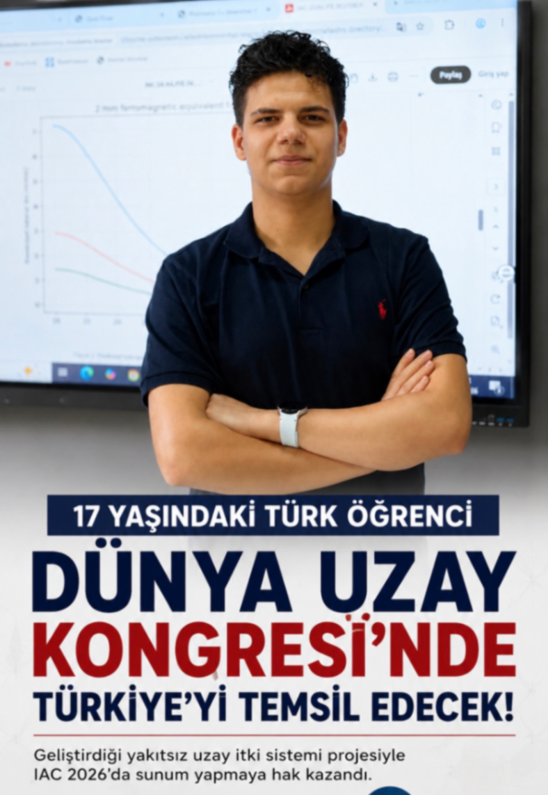 17 YAŞINDAKİ TÜRK ÖĞRENCİ DÜNYA UZAY KONGRESÏ'NDE TÜRKİYE'Yİ TEMSİL EDECEK!