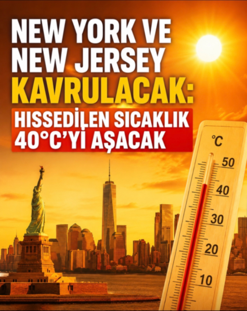 NEW YORK VE NEW JERSEY KAVRULACAK: HISSEDİLEN SICAKLIK 40°C'Yİ AŞACAK