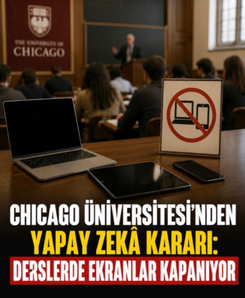 CHICAGO ÜNİVERSİTESİNDEN YAPAY ZEKÄ KARARI: DERSLERDE EKRANLAR KAPANIYOR