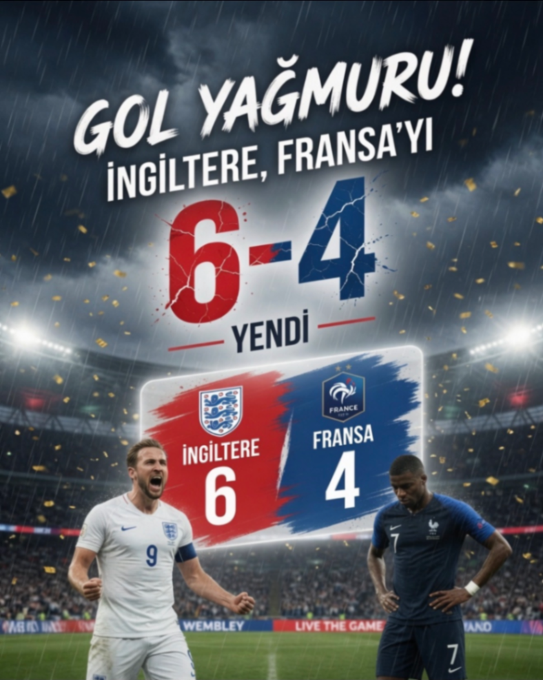 GOL YAĞMURU! İNGİLTERE, FRANSA'YI 6-4