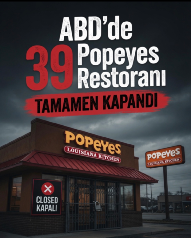ABD'de Popeyes uu Restoranl TAMAMEN KAPANDI