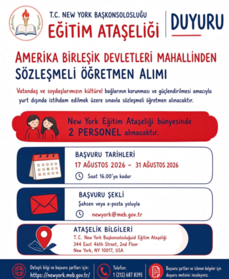 ABD MAHALLİNDEN SÖZLEŞMELİ ÖĞRETMEN ALIMI