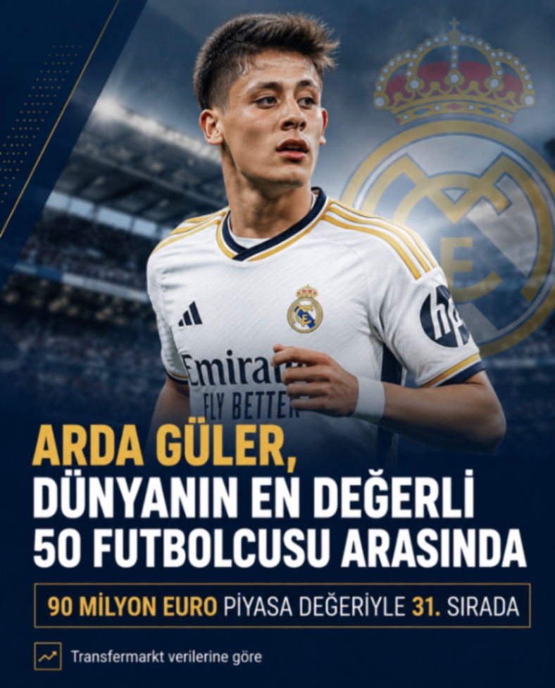Arda Güler, dünyanın en değerli futbolcuları arasına girdi!