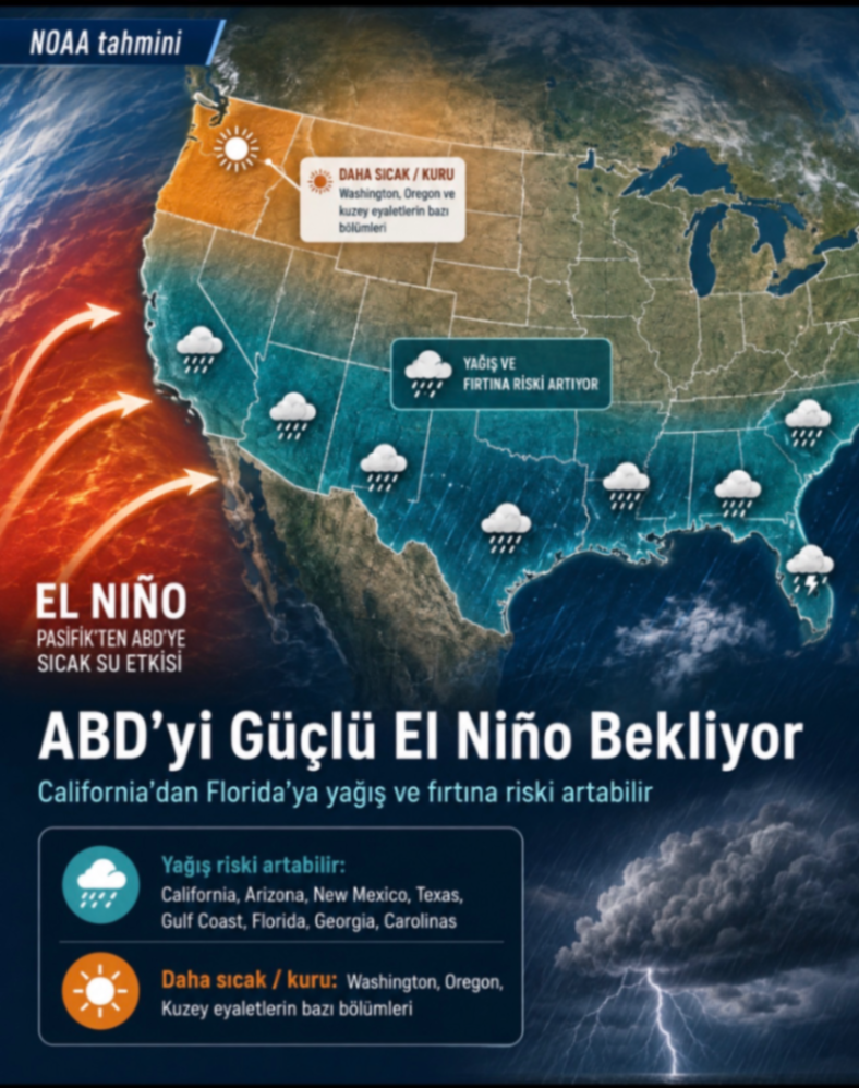 ABD'yi Güçlü El Niño Bekliyor