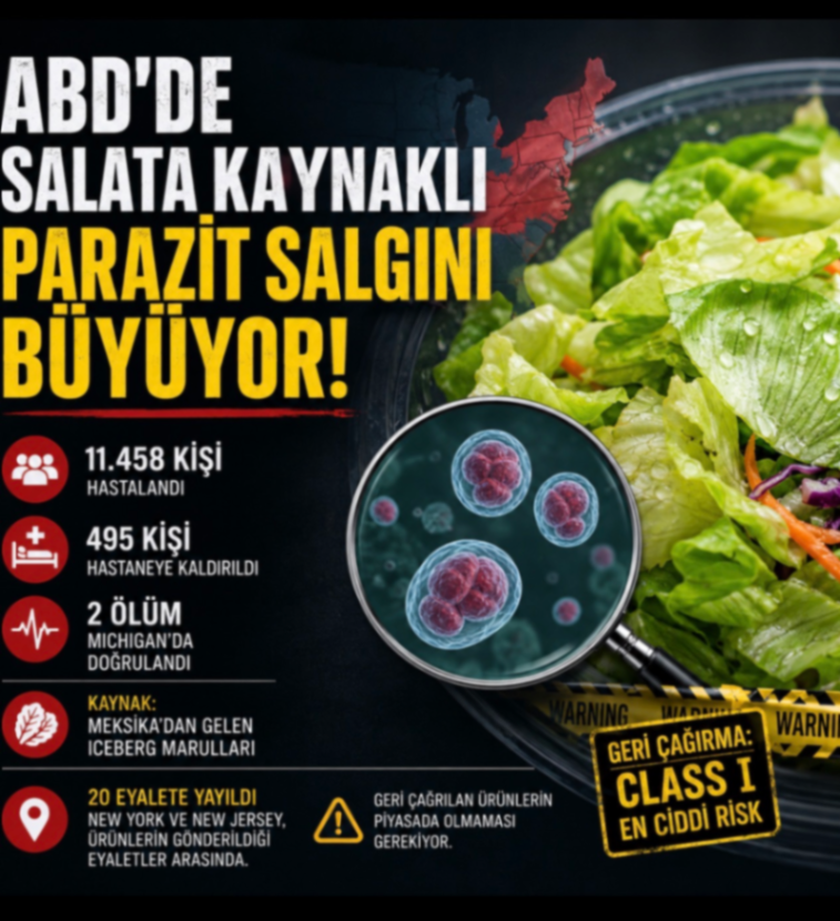 ABD'DE SALATA KAYNAKLI PARAZİT SALGINI BÜYÜYOR!